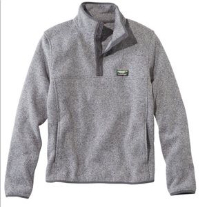 LLBEAN SLIGHTLY FITTED GREY FLEECE PULLOVER MENS M